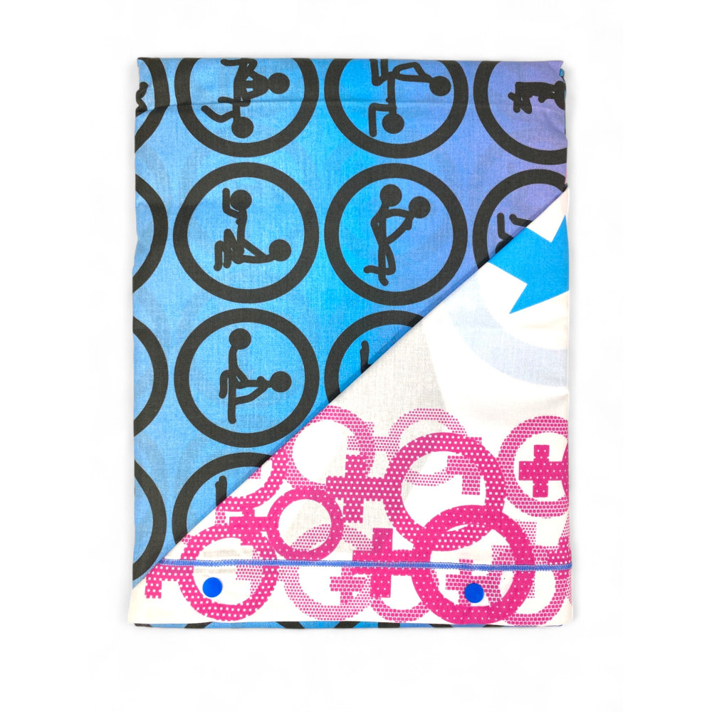 Funda Nórdica Kamasutra - Juego de Cama Erótica 100% Algodón con Fundas de Almohada de Doble Cara - Made in Italy, Idea de Regal