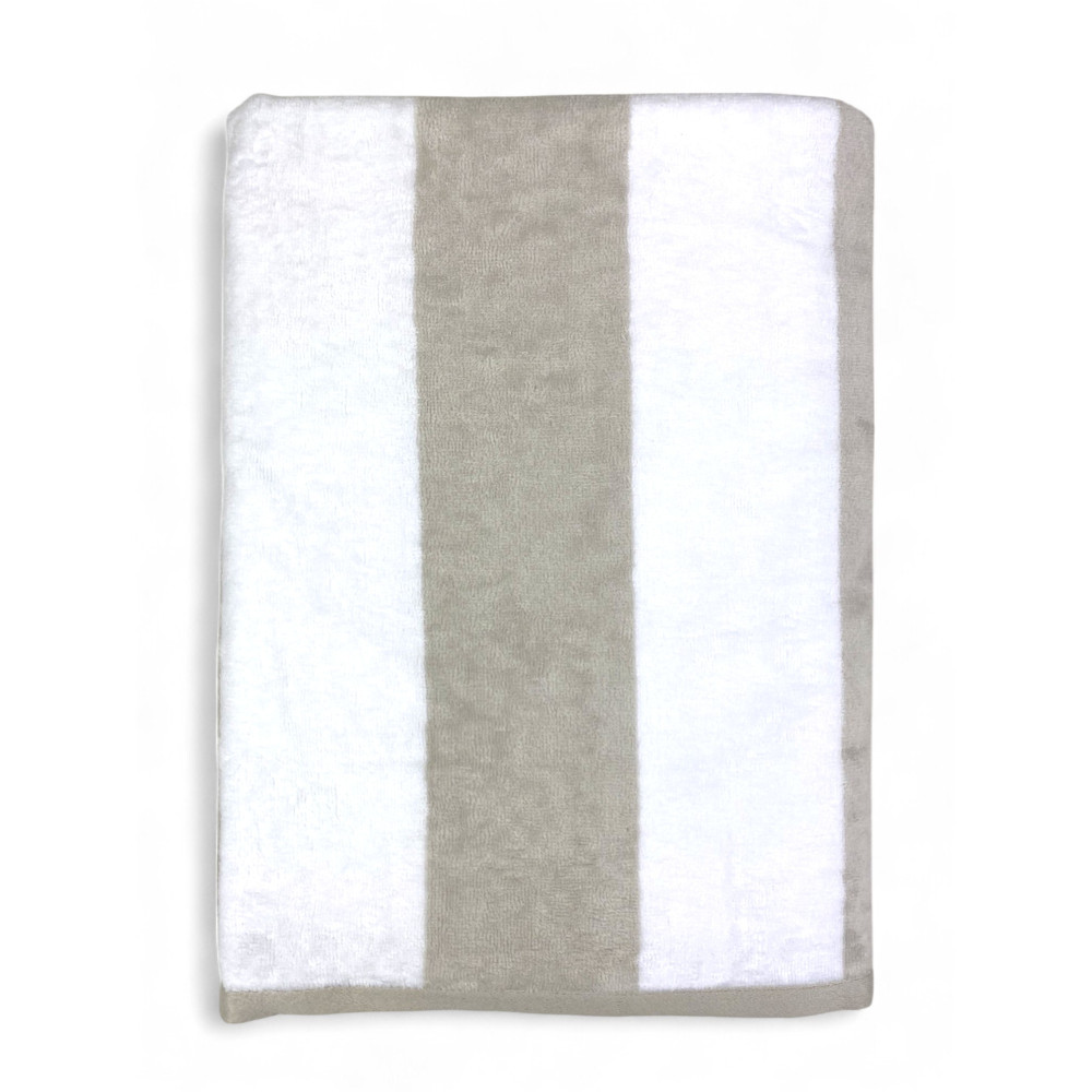 Telo mare jacquard Forte dei Marmi righe beige tortora 90x165 cm in spugna cotone