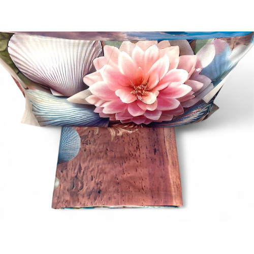 Double bed set ESTATE - 100% cotton bedspread with digital print - Double-sided pillowcases, flap flounce