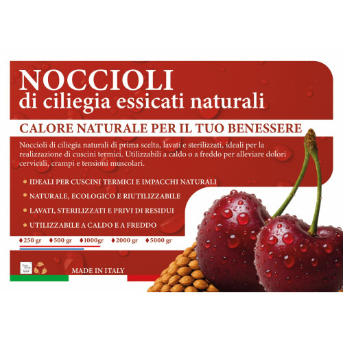 Noccioli di Ciliegia Naturali Lavati e Sterilizzati - Ideali per Cuscini Termici, Relax e Artigianato Made in Italy