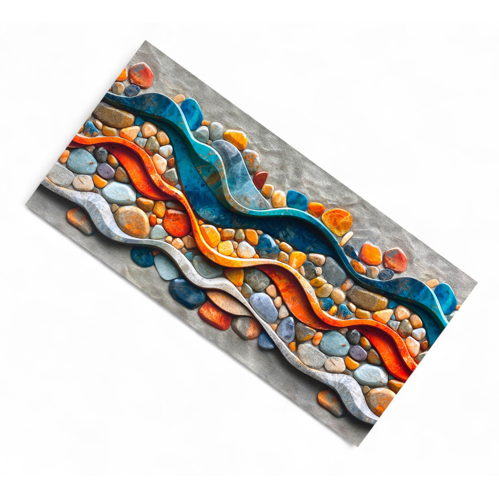 Non-slip Runner Kitchen Rug - Sassi Mare Pattern - PVC Back - Made in Italy Non-slip Runner Kitchen Rug - Sassi Mare Pattern - PVC Back - Made in Italy