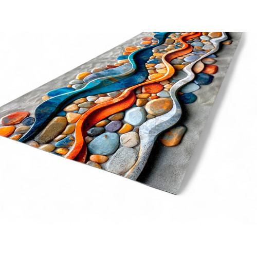 Alfombra de cocina Runner antideslizante - Patrón Sea Sassi de color - Made in Italy, ultrafina y lavable