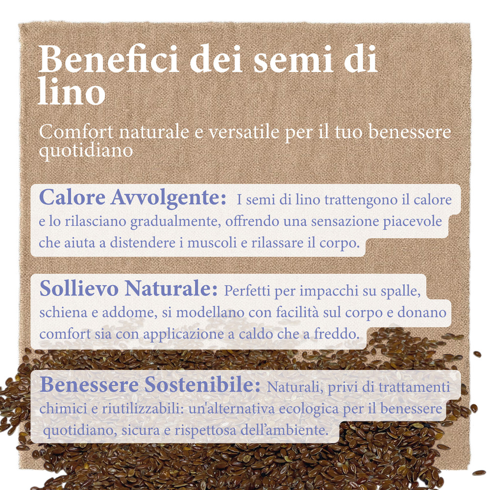 Semi di Lino Naturali Lavati e Sterilizzati – Per Cuscinetti Termici, Impacchi Cosmetici e Uso Artigianale