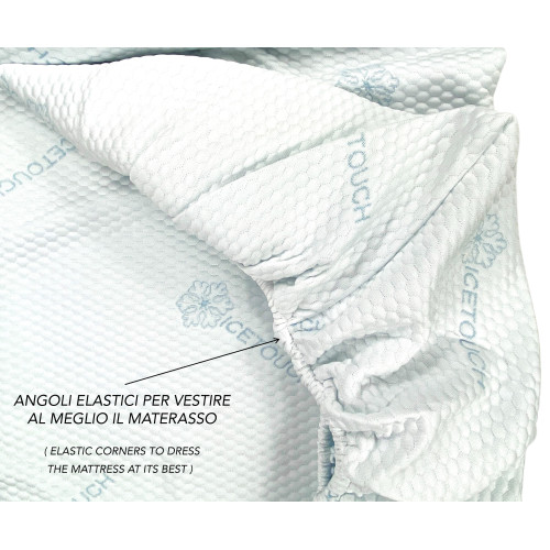Kühlende Matratzenauflage Freddo+ Ice-Touch, sommerlich, temperaturregulierend, atmungsaktiv, feuchtigkeitsabweisend, weich, ela