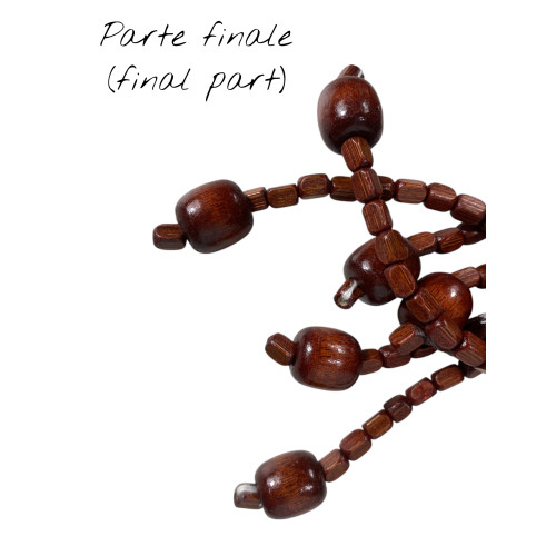 Tenda Perline Legno Marrone Handmade Natura - Fili Bamboo 100% Naturale - Asta Nera - Uso Interno - Decorazione Porta