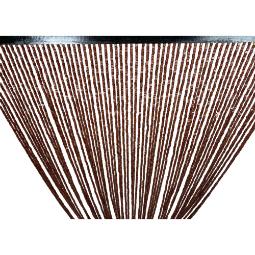 Tenda Perline Legno Handmade - Fili Bamboo 100% Naturale - 100x220 o 120x220 cm - Asta Nera - Uso Interno