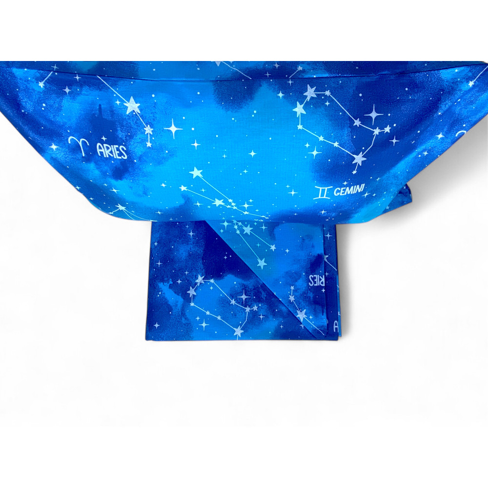 Funda nórdica "Sleep Time" azul - Signos del zodiaco - Algodón 100% Made in Italy - Hecho a mano