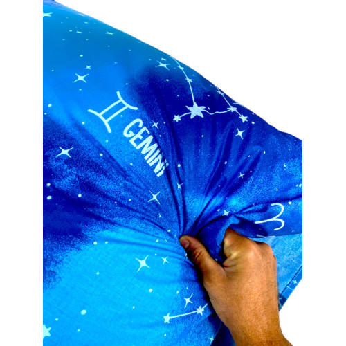 Completo Lenzuola Blu – Segni Zodiacali Mistici – Cotone 100% Made in Italy – Qualità Artigianale