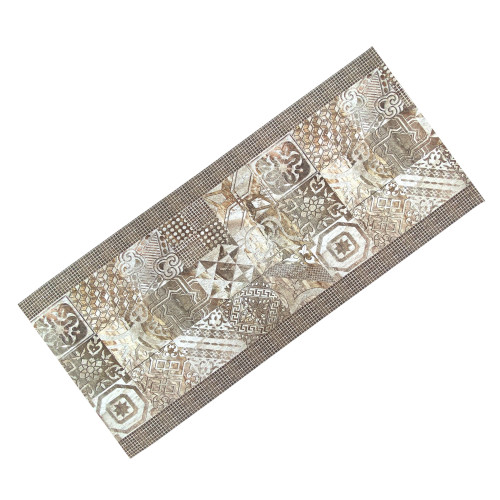 Tappeto Runner Maiolica Beige Antiscivolo – Passatoia Cucina Neutra PVC Lavabile – Made in Italy, Facile da Pulire