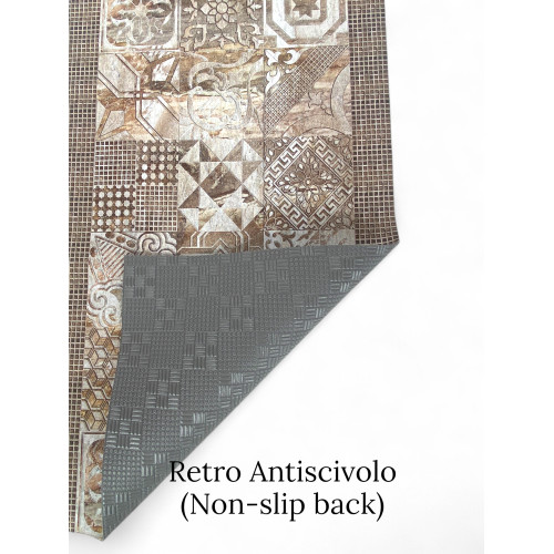 Tapis de passage en majolique beige avec dos antidérapant en PVC