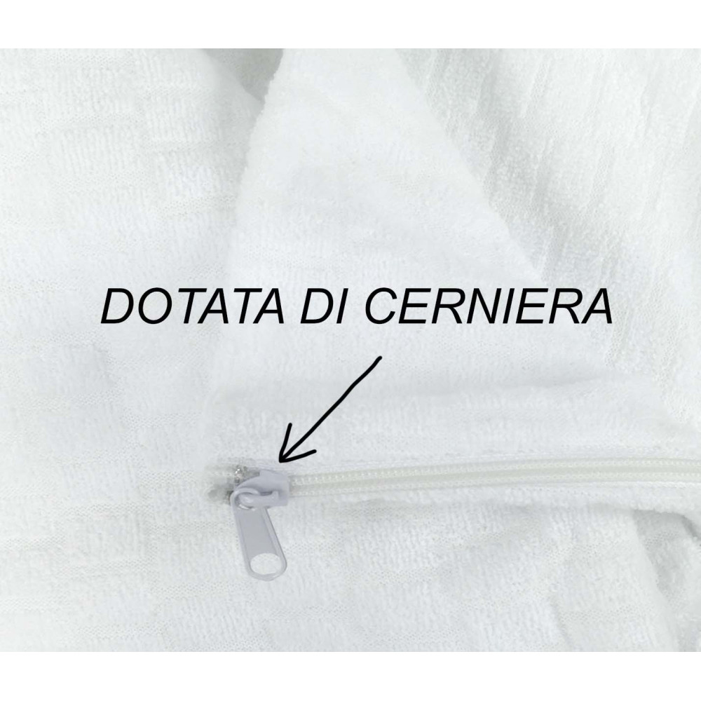 Federa Sottofedera con Cerniera 50x120 – Misura Francese per Guanciale 1 Piazza e Mezza – Spugna Jacquard Made in Italy