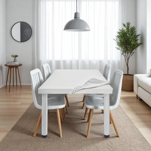 MOLLETONE Protège-table OXFORD sous nappe PROTECTEUR DE TABLE Blanc