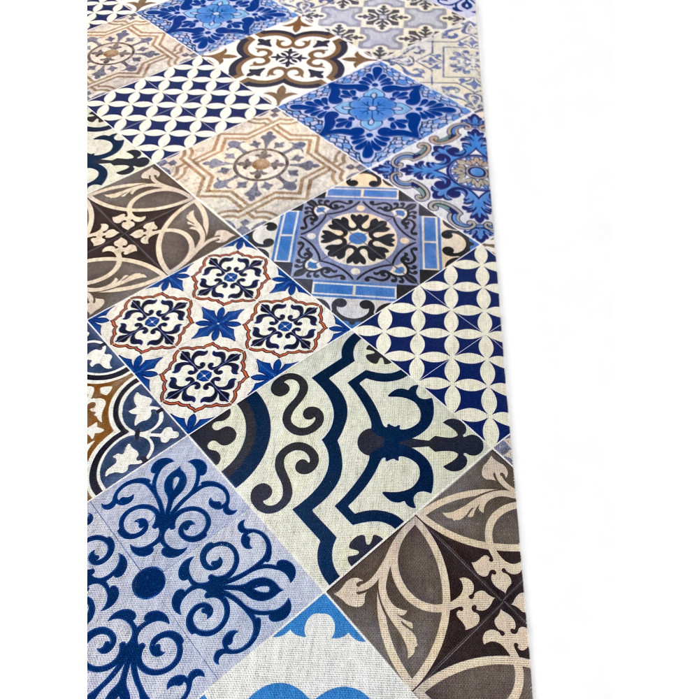 TAPPETO Runner da CUCINA Passatoia Antiscivolo MAIOLICA MARE made in Italy