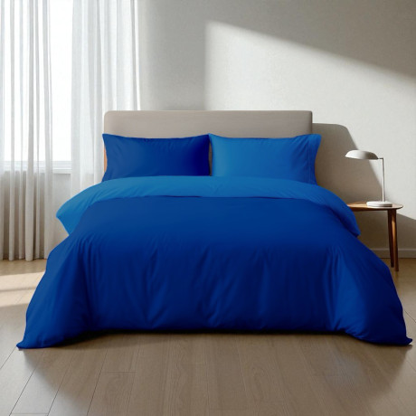 Funda nórdica Duotto 4 Seasons Azul y cielo - Microfibra suave y transpirable, Oeko-Tex