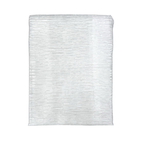 Coppia Tenda Vetro Oscar Bianco – Moderna Semitrasparente in Poliestere Rigato – 2 Teli Eleganti, Lavabile, Pronta all'Uso