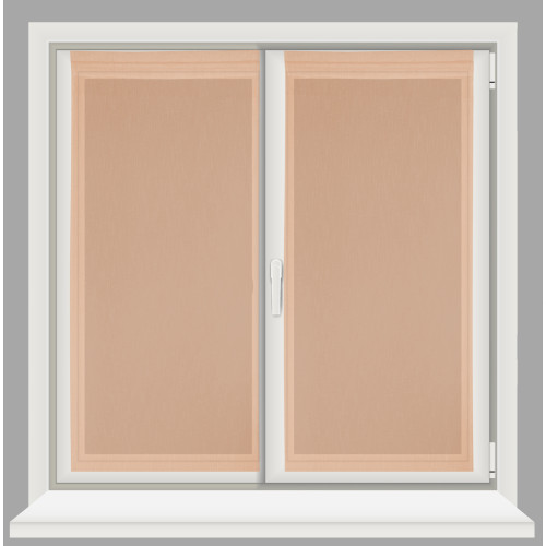 Coppia tendine vetro moderne SIMPLY Salmone - tessuto poliestere bouclè semitrasparente, orlino tunnel