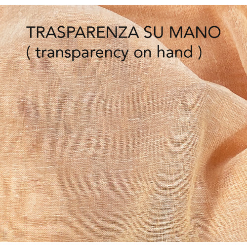 Coppia tendine vetro moderne SIMPLY Salmone - tessuto poliestere bouclè semitrasparente, orlino tunnel