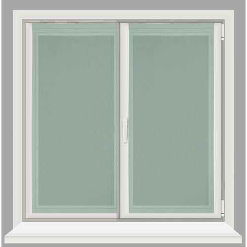 Coppia tendine vetro moderne SIMPLY Verde - tessuto poliestere bouclè semitrasparente, orlino tunnel