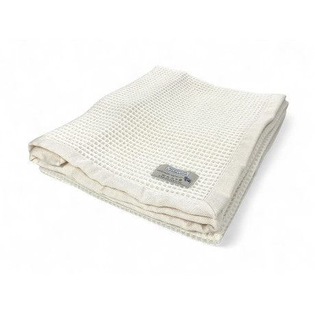 Coperta baby lana Merino e Kashmir nido d’ape per culla e navicella