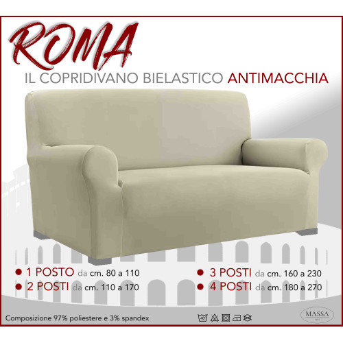 COPRIDIVANO Universale elasticizzato ROMA antimacchia BEIGE