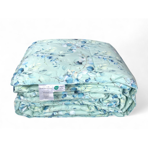 Piumone Matrimoniale Invernale Stream 500 gr - Piumino 80% Piuma 20% Piumino - Fantasia Floreale Verde