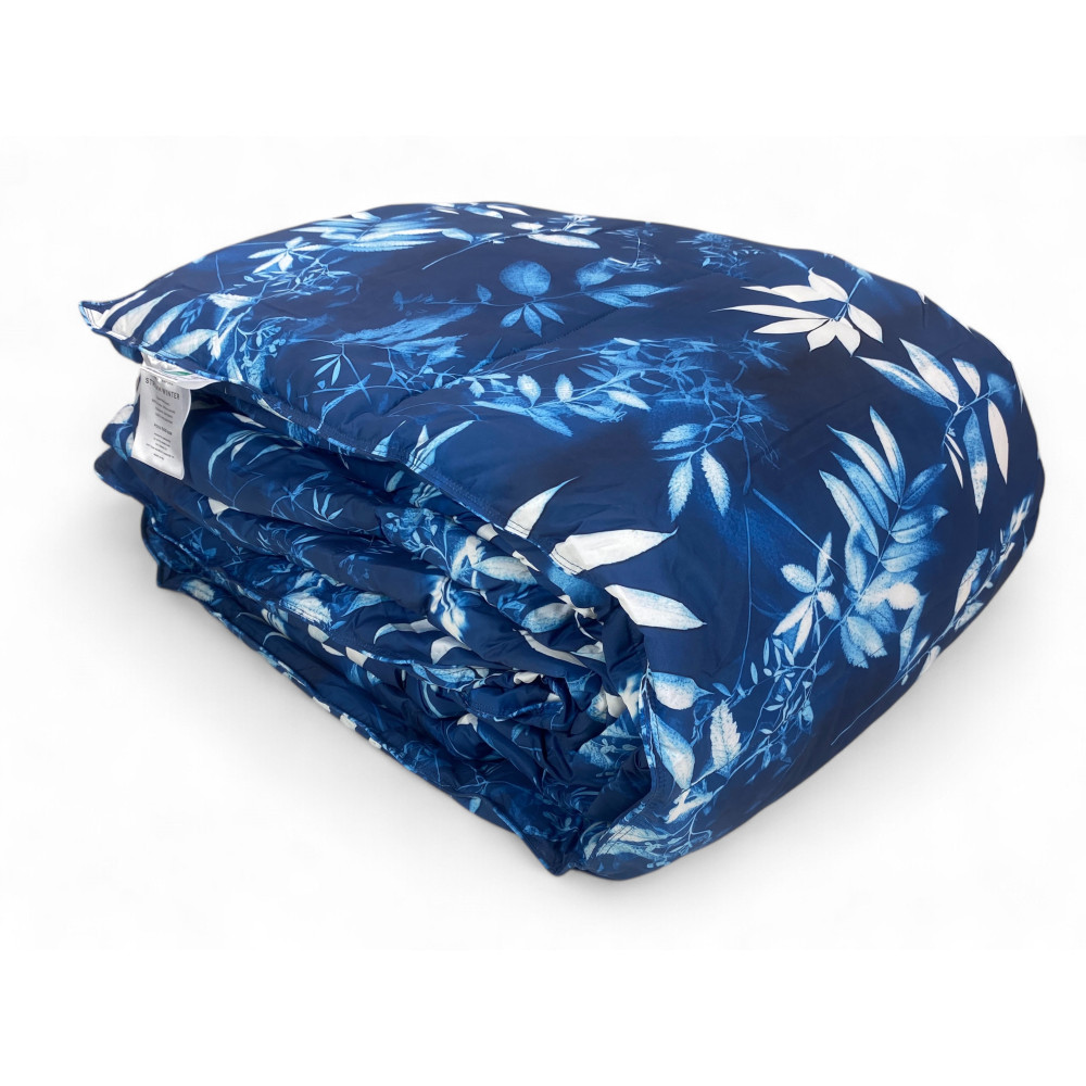 Piumone Matrimoniale Invernale Stream 500 gr - Piumino 80% Piuma 20% Piumino - Fantasia Floreale Blu Notte