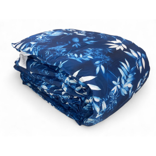 Piumone Matrimoniale Invernale Stream 500 gr - Piumino 80% Piuma 20% Piumino - Fantasia Floreale Blu Notte