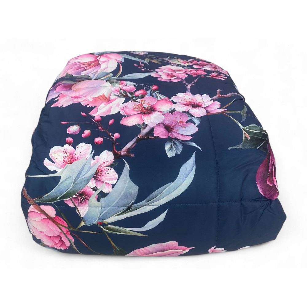 Winter Double Duvet Stream 500 gr - Down Jacket 80% Feather 20% Down Jacket - Floral Pink Midnight Blue