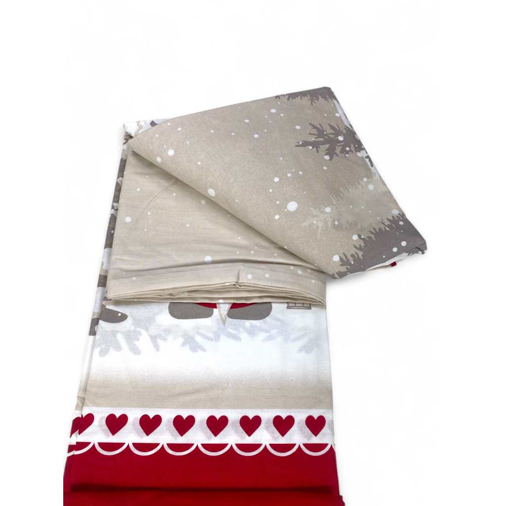 Funda nórdica tirolesa roja con duendes - 100% algodón, patrón navideño alpino, suave y transpirable