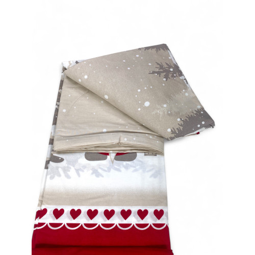 Red Tyrolean Duvet Cover with Goblins - 100% Cotton, Alpine Christmas Pattern, Soft and Breathable