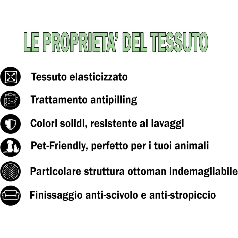 Copriseduta Divano New York Blu - Tessuto Elasticizzato a Costine Antipilling - Made in Italy