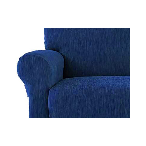 Copriseduta Divano New York Fashion Blu - Tessuto Elasticizzato a Costine Antipilling - Made in Italy