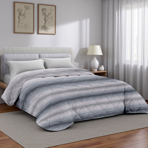 Grey Brushed Kot Bedspread - Elegant double quilt in cotton.