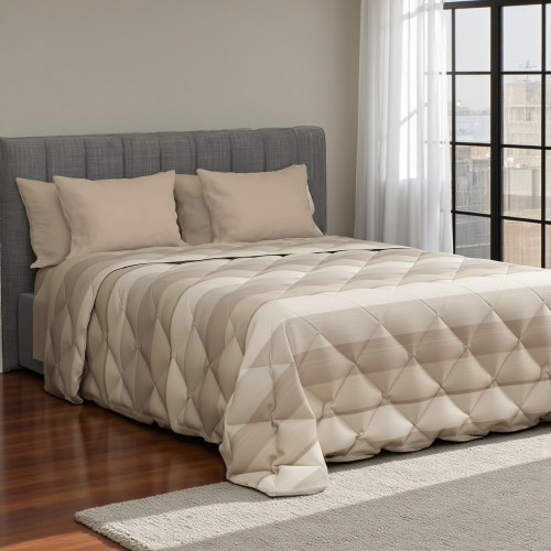 Kot Riga Beige Bedspread - Elegant double quilt in cotton.