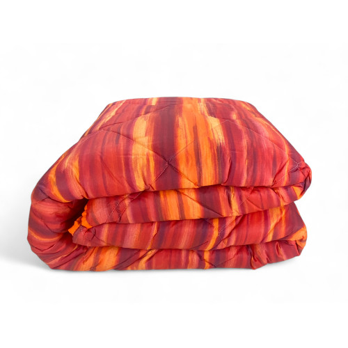 Burgunderfarbene gebürstete Kot-Steppdecke - Winter-Tagesdecke aus 100 % Baumwolle - Made in Italy, warm und weich