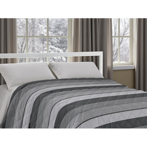 Colcha Kot Riga Gris - Elegante colcha doble en algodón.