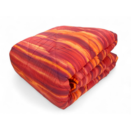 Burgunderfarbene gebürstete Kot-Steppdecke - Winter-Tagesdecke aus 100 % Baumwolle - Made in Italy, warm und weich