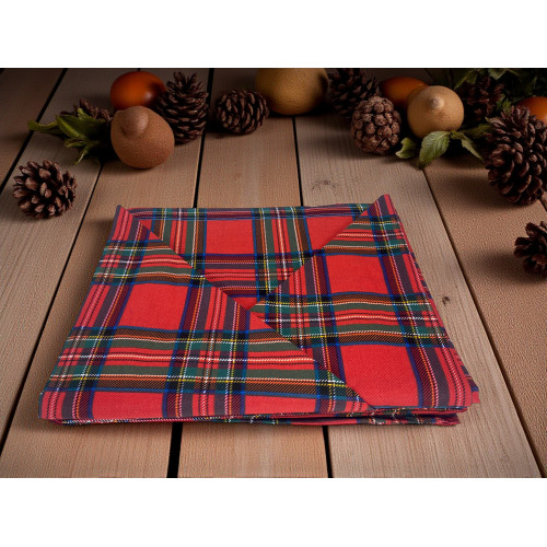Completo Lenzuola Scozzese Tartan Rosso - Set Letto Invernale 100% Cotone Naturale - Caldo, Traspirante, Made in Italy