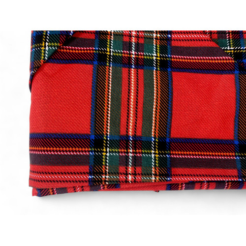 Red Scottish Sheets Set - Winter Bed Set 100% Natural Cotton - Warm, Breathable, Made in Italy