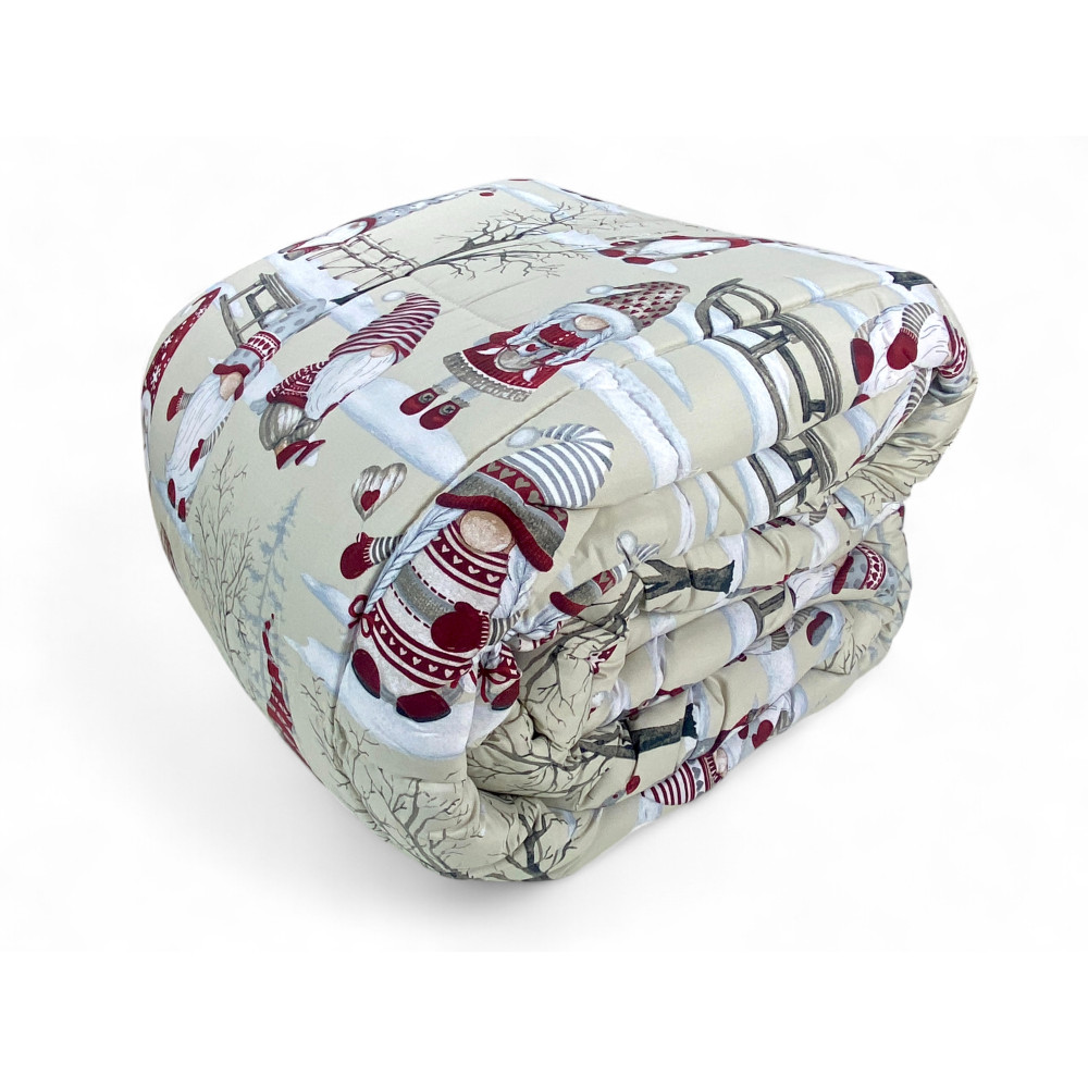 Noël Gnomes Double Quilt - Couette d’hiver 300 gr/m² Plume à la main Made in Italy Noël Gnomes Double Quilt - Couette d’hiver 300 gr/m² Plume à la main Made in Italy