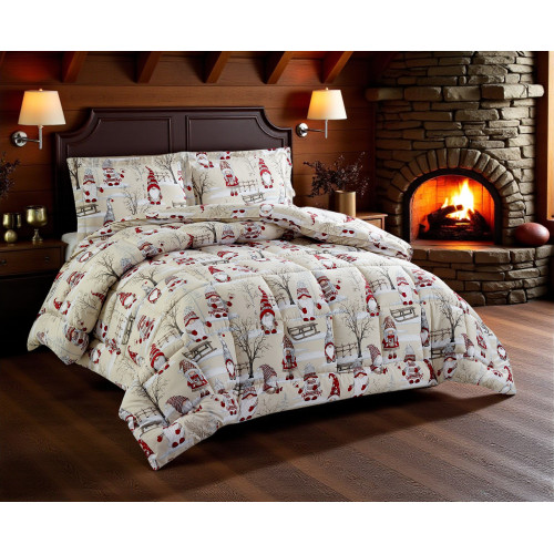 copy of Sanderson Flower Quilt Beige Fond d’hiver, Couette chaude 300 gr/m², Motif floral élégant, Fabriqué en Italie