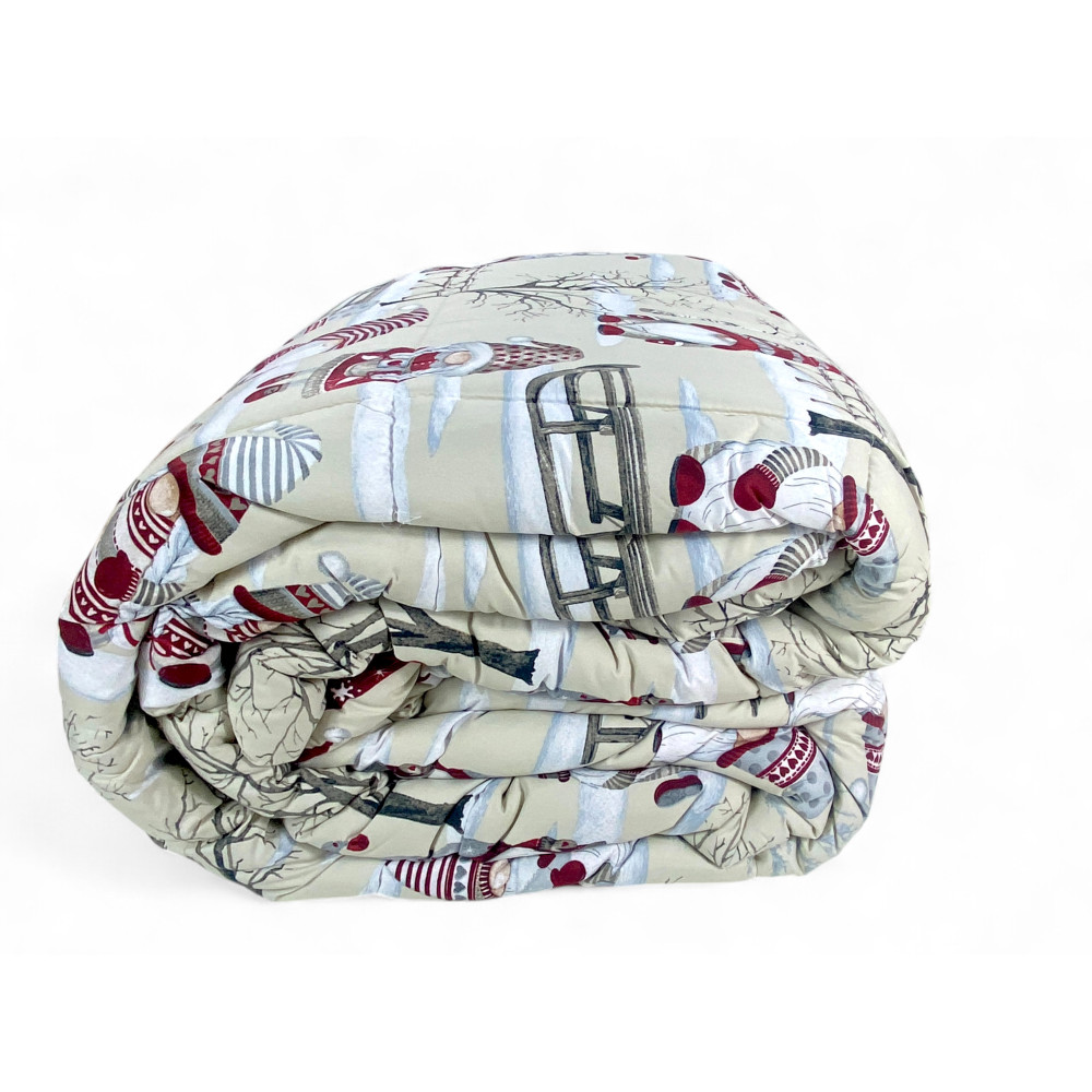 copy of Edredón de flores Sanderson Beige Fondo de invierno, Edredón cálido 300 gr/m², Elegante estampado floral, Made in Italy