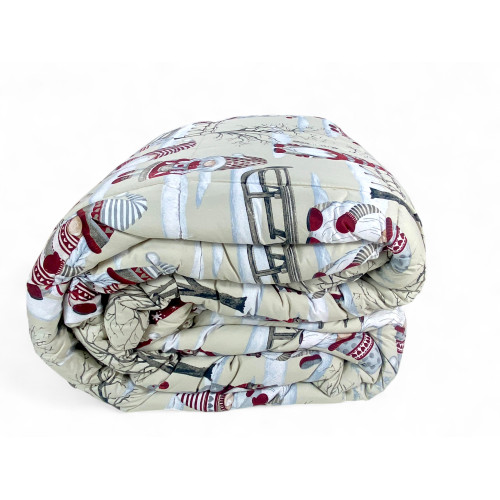 copy of Edredón de flores Sanderson Beige Fondo de invierno, Edredón cálido 300 gr/m², Elegante estampado floral, Made in Italy