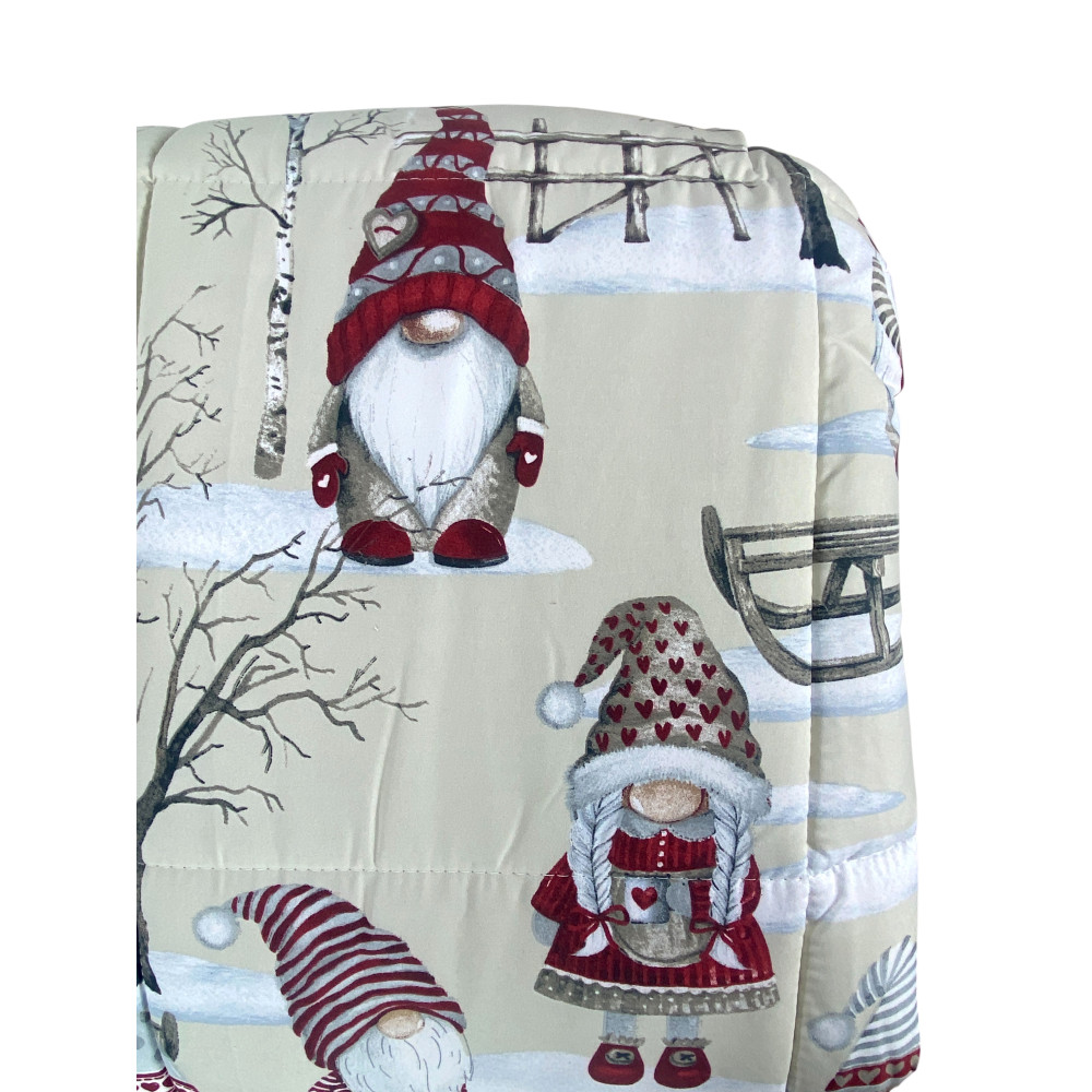 copy of Sanderson Flower Quilt Beige Winter Hintergrund, warme Bettdecke 300 gr/qm, elegantes Blumenmuster, Made in Italy