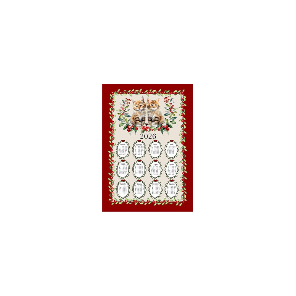 Paños de Cocina de Navidad de Algodón 2025 Maxi 50x70cm – Set de 6 Piezas, 3 Estampados, Idea de Regalo, Made in Italy variante