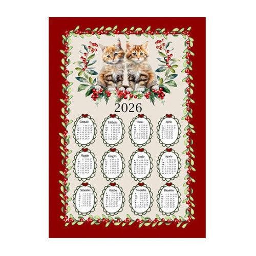 Paños de Cocina de Navidad de Algodón 2025 Maxi 50x70cm – Set de 6 Piezas, 3 Estampados, Idea de Regalo, Made in Italy variante