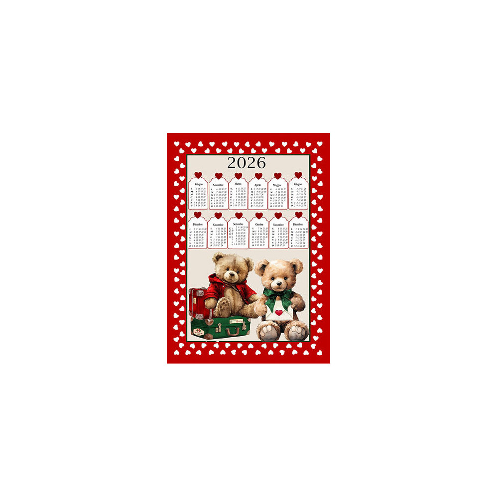 Cotton Christmas Kitchen Towels 2025 Maxi 50x70cm – Set of 6 Pieces, 3 Prints, Gift Idea, Made in Italy variant B