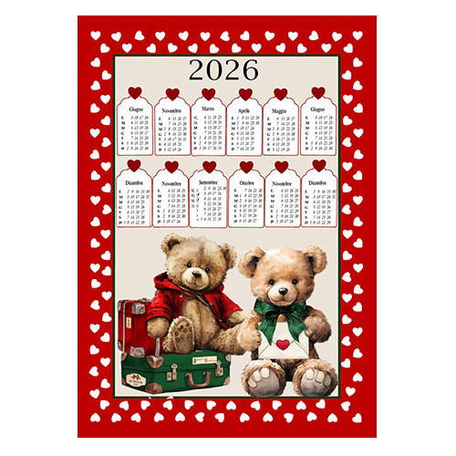 Cotton Christmas Kitchen Towels 2025 Maxi 50x70cm – Set of 6 Pieces, 3 Prints, Gift Idea, Made in Italy variant B