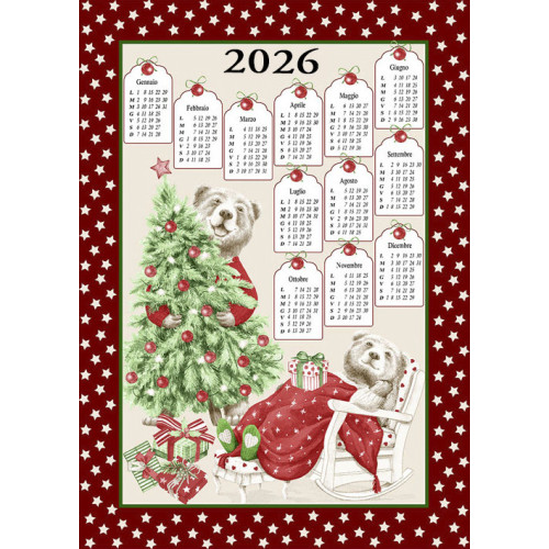 Paños de cocina navideños de algodón 2025 Maxi 50x70cm – Juego de 6 piezas, 3 estampados, idea de regalo, Made in Italy variante