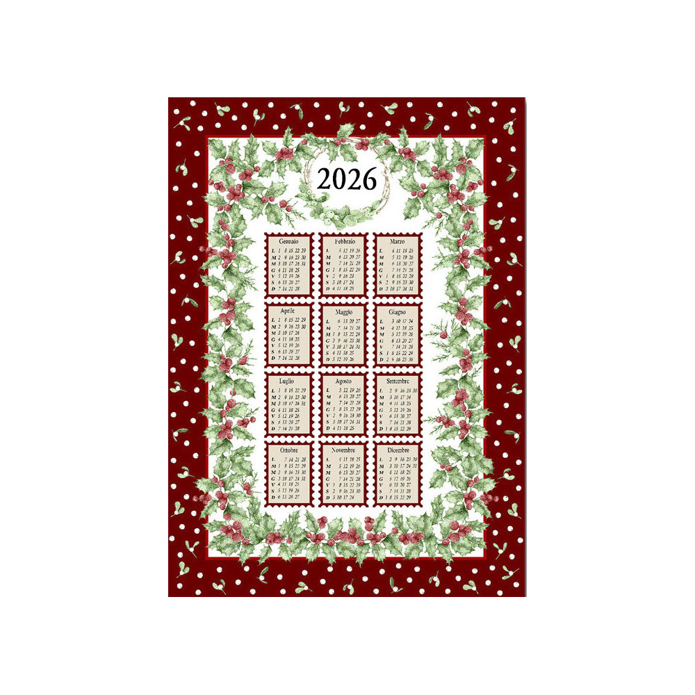 Cotton Christmas Kitchen Towels 2025 Maxi 50x70cm – Set of 6 Pieces, 3 Prints, Gift Idea, Made in Italy variant A